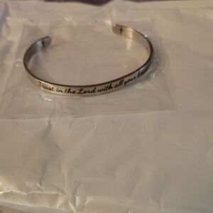 Silver Inspirational Cuff Bracelet